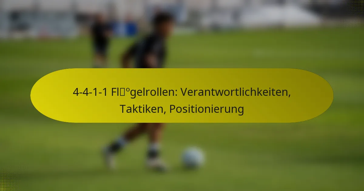 4-4-1-1 Flügelrollen: Verantwortlichkeiten, Taktiken, Positionierung