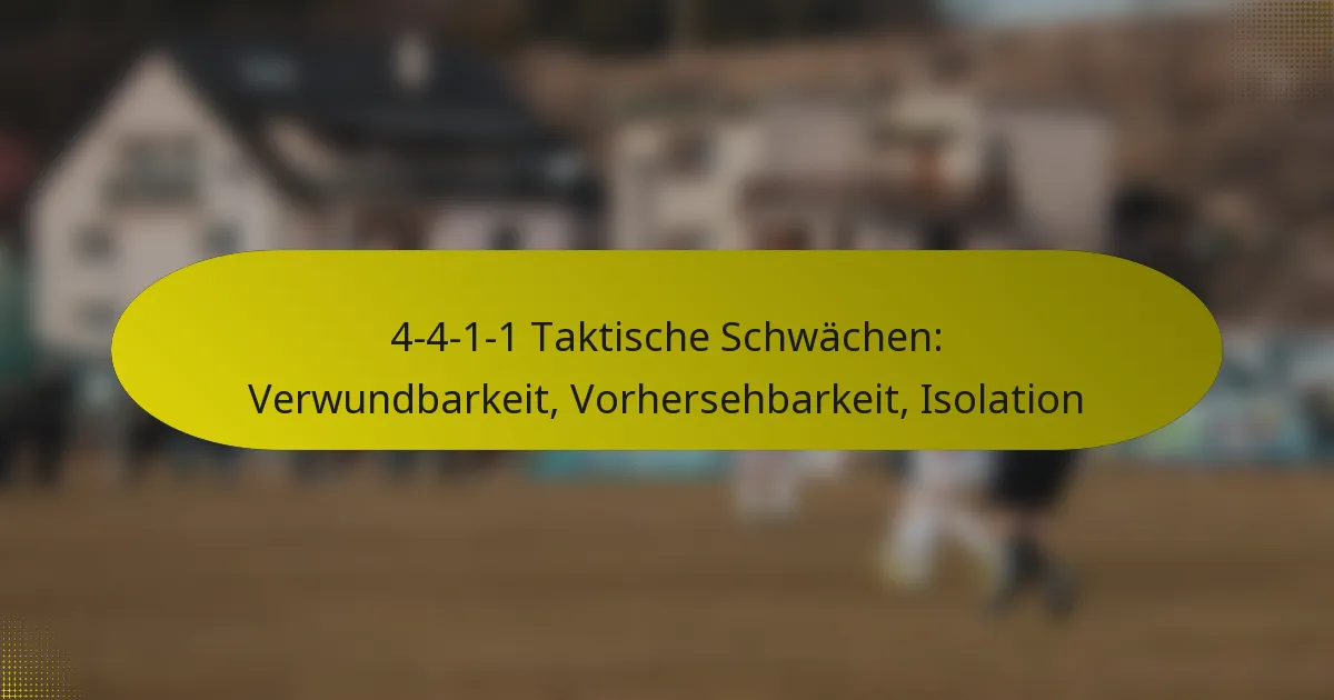 4-4-1-1 Taktische Schwächen: Verwundbarkeit, Vorhersehbarkeit, Isolation