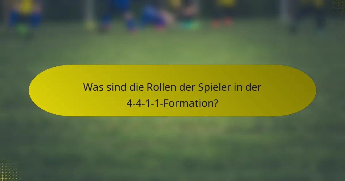 Was sind die Rollen der Spieler in der 4-4-1-1-Formation?