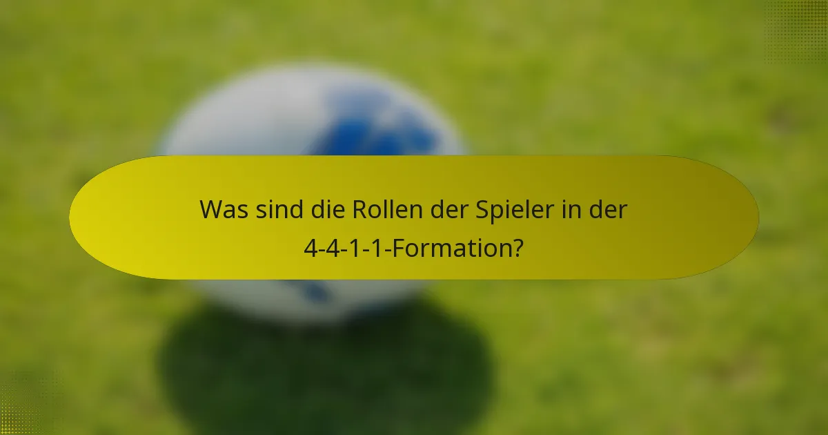 Was sind die Rollen der Spieler in der 4-4-1-1-Formation?