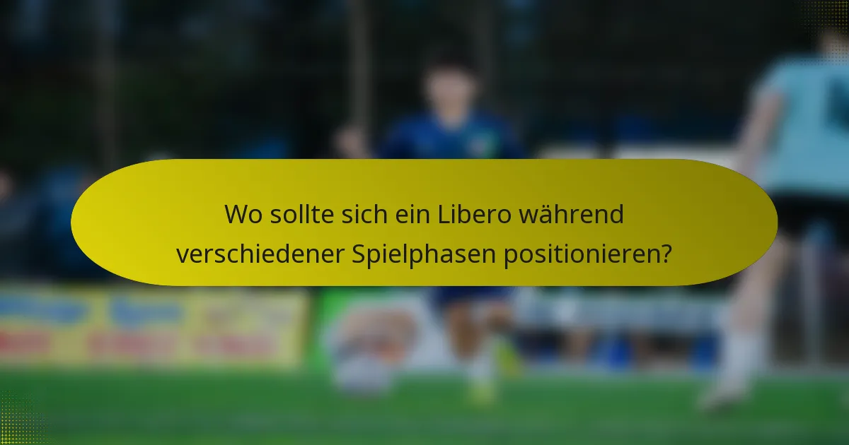 Wo sollte sich ein Libero während verschiedener Spielphasen positionieren?